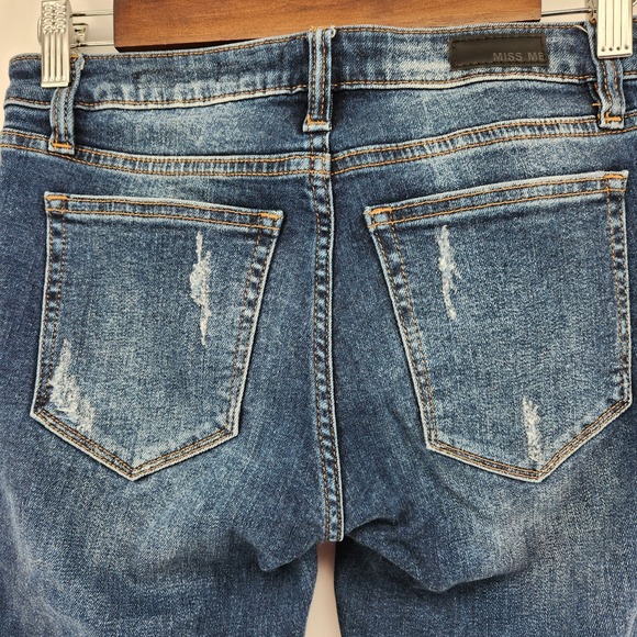 Miss Me Skinny Jeans Skinny Distressed Grunge Stretch Denim Blue Women's Size 25 - Picture 4 of 8